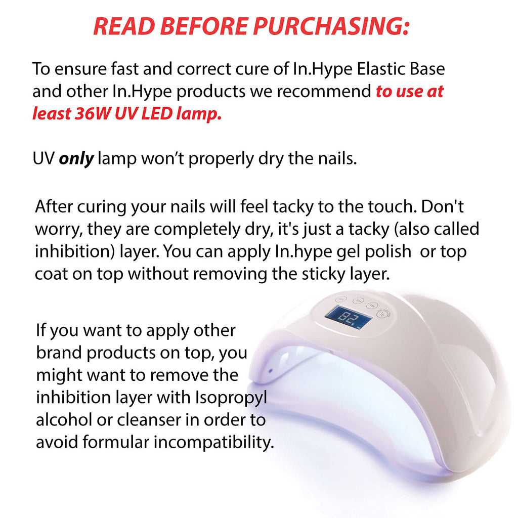 IN.HYPE Rubber Base Coat UV/LED Curable – Elastic, Soak-Off Nail Foundation