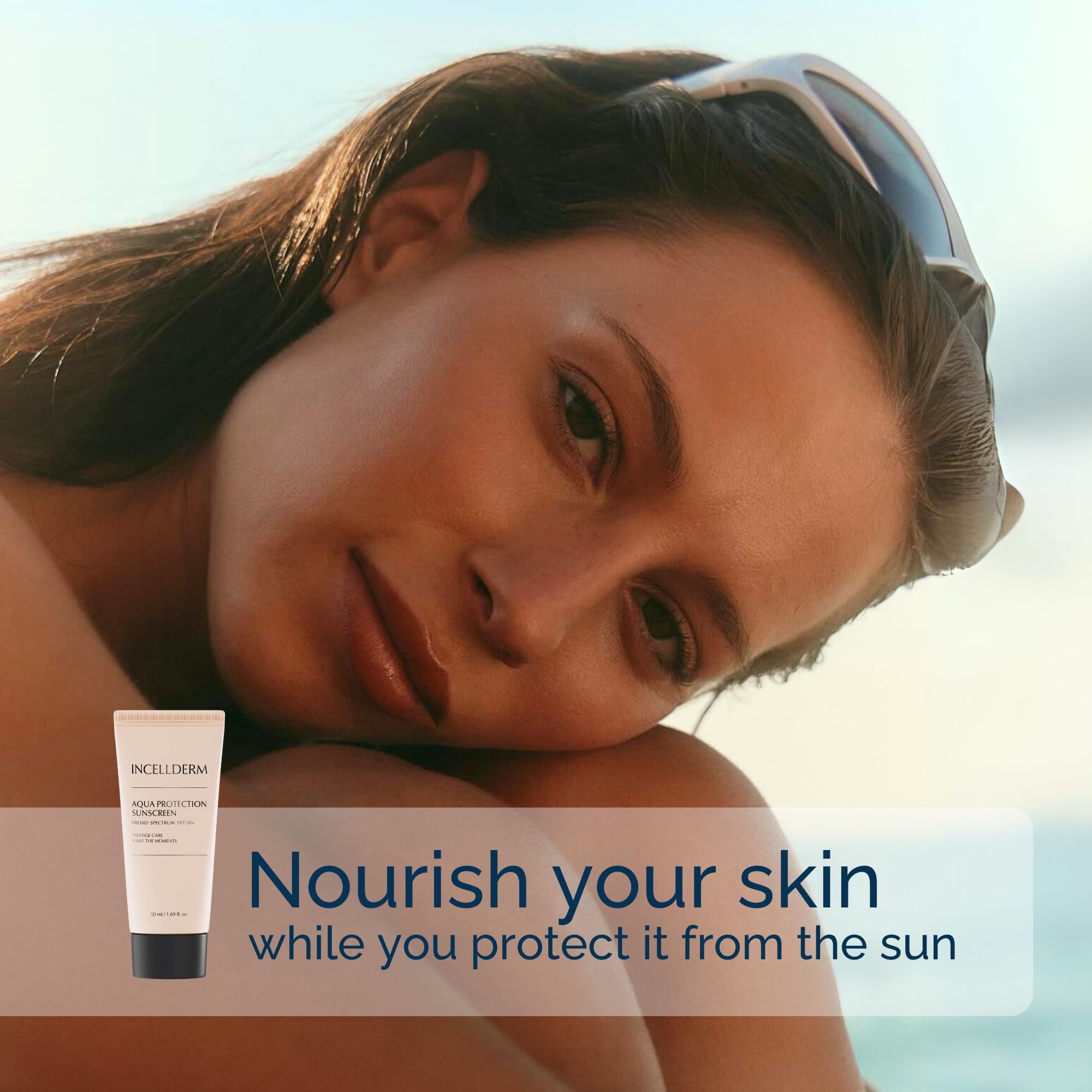 INCELLDERM Riman Aqua Protection Sunscreen SPF 50+ | 50 ml Lightweight, Hydrating UV Shield