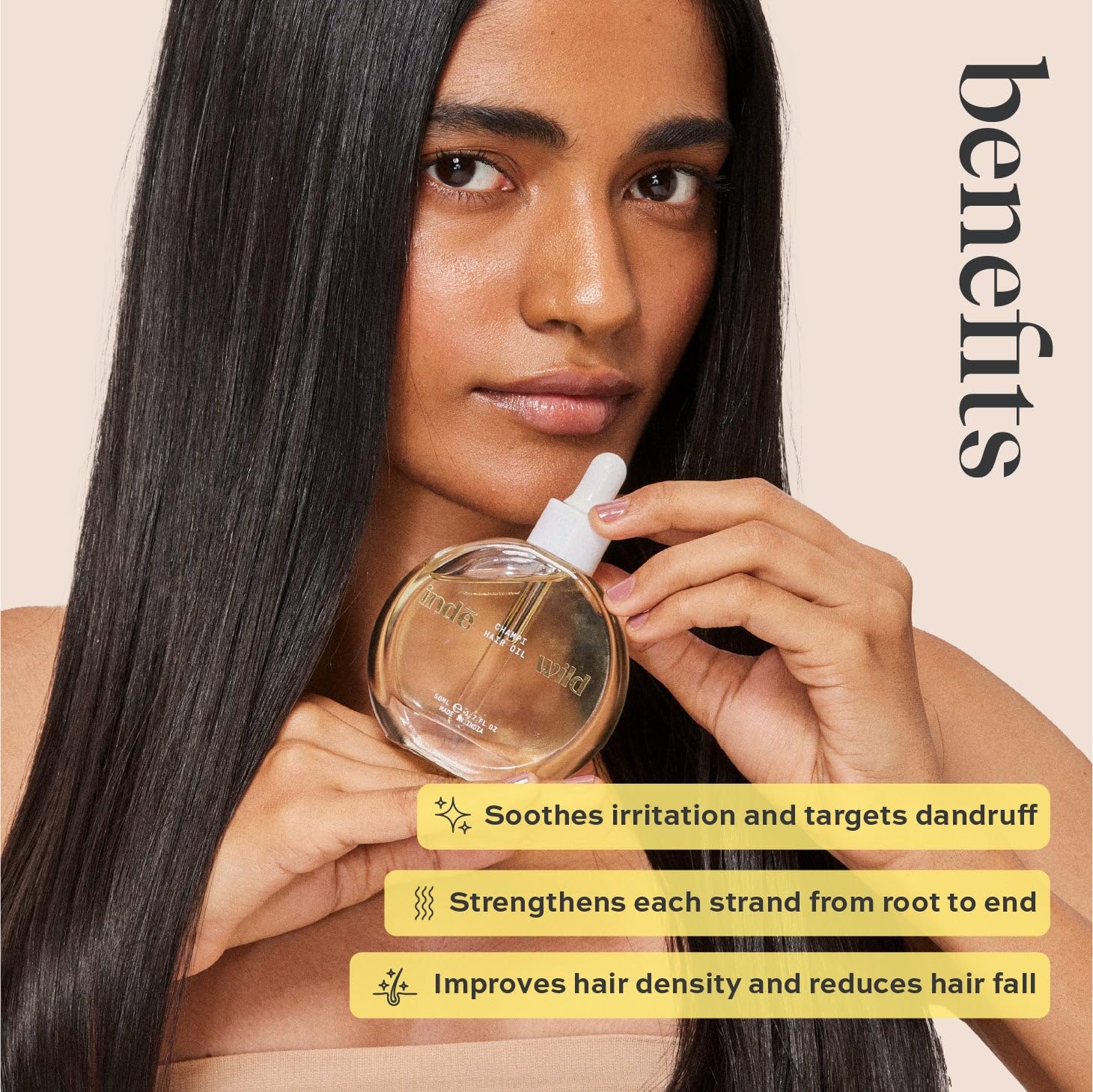 Indē Wild Champi Ayurvedic Hair Oil with Rosemary, Amla, Bhringraj & Brahmi – 0.35 fl oz