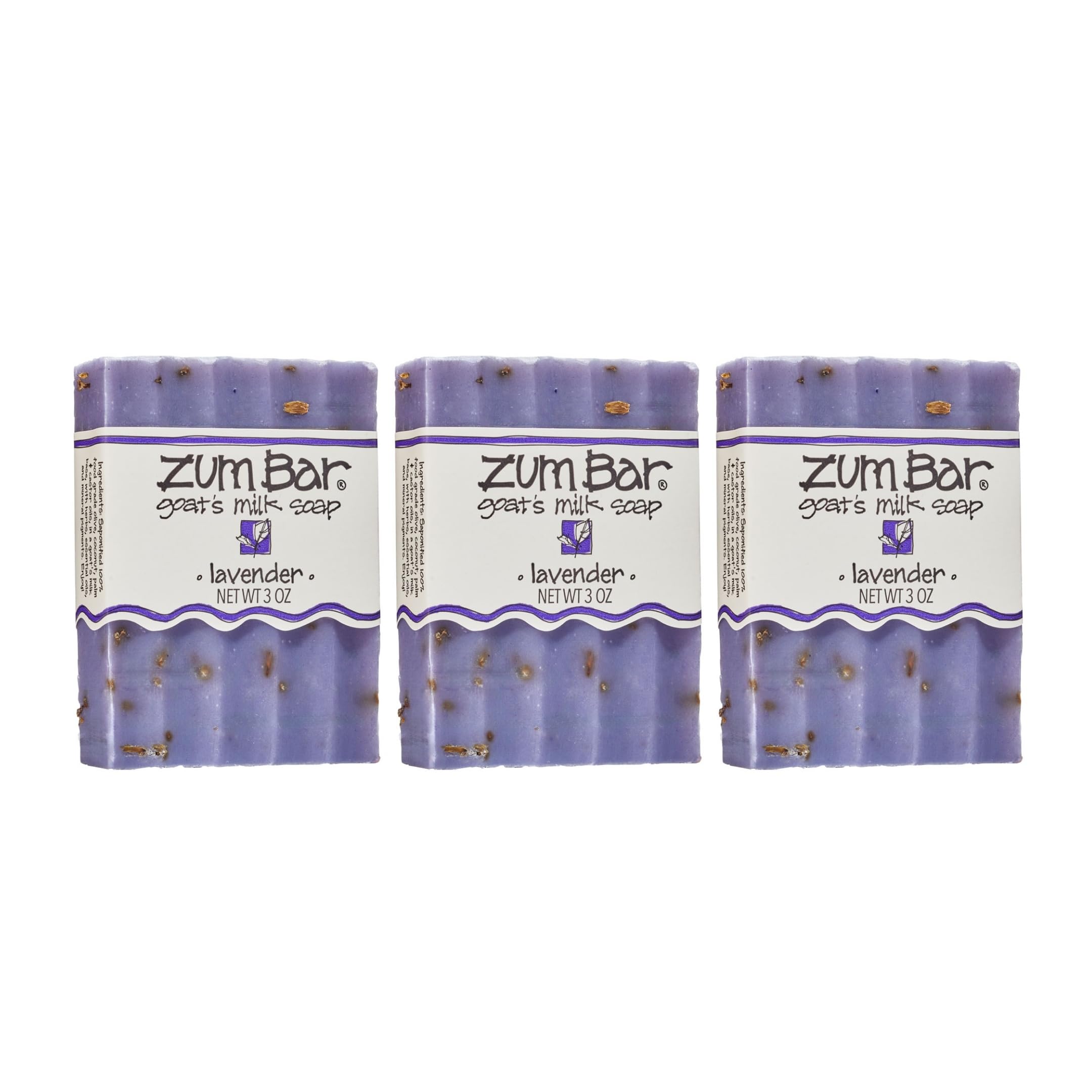 Zum Indigo Wild Goat's Milk Soap Bar – Lavender, 3 oz, 3-Pack | Essential Oils, Cruelty-Free
