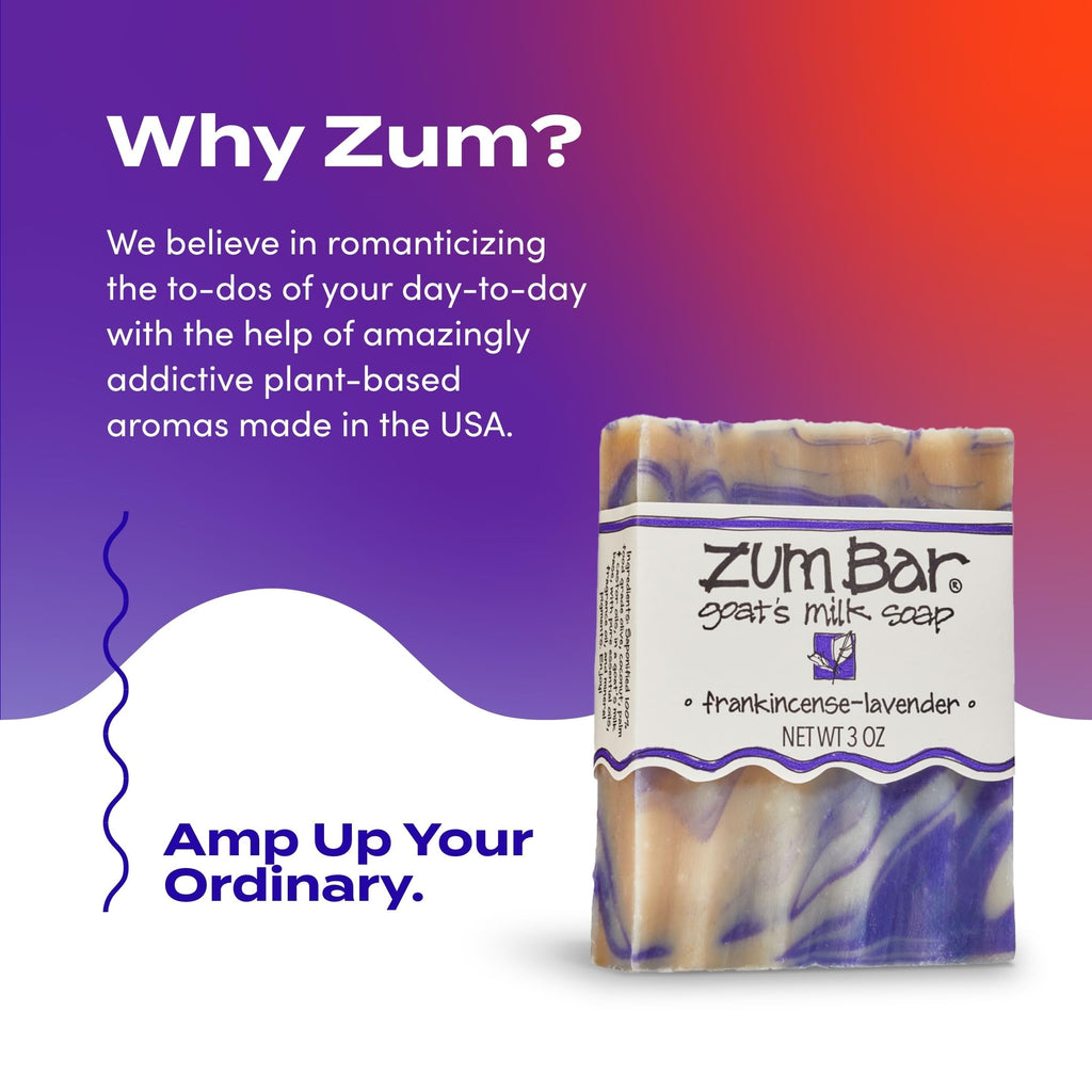 Indigo Wild Zum Goat Milk Soap Bar – Frankincense & Lavender (3 oz, 6 Pack)