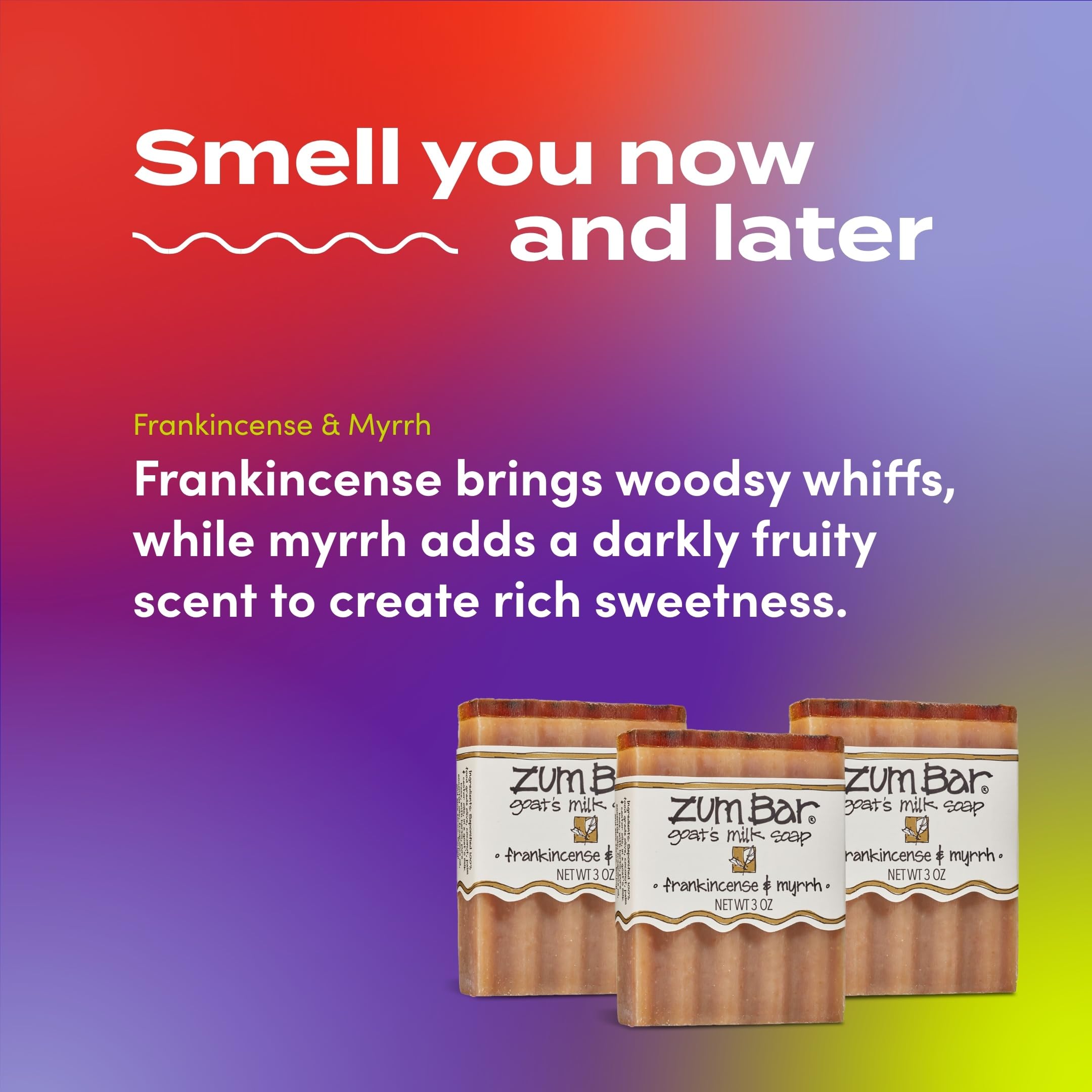 Indigo Wild Zum Goat Milk Soap Bar – Frankincense & Myrrh, 3 oz, 3-Pack