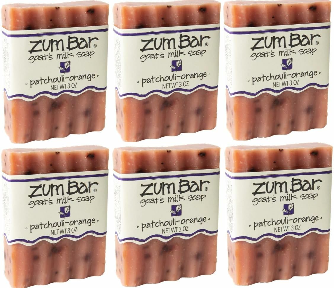 Indigo Wild Zum Goat's Milk Soap Bar – Patchouli-Orange, 3 oz, 6-Pack | Handcrafted with Plant Oils & Goat Milk
