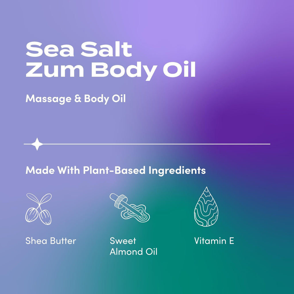 Indigo Wild Zum Sea Salt Body Oil – Nourishing Massage Oil with Sweet Almond Oil | 4 fl oz