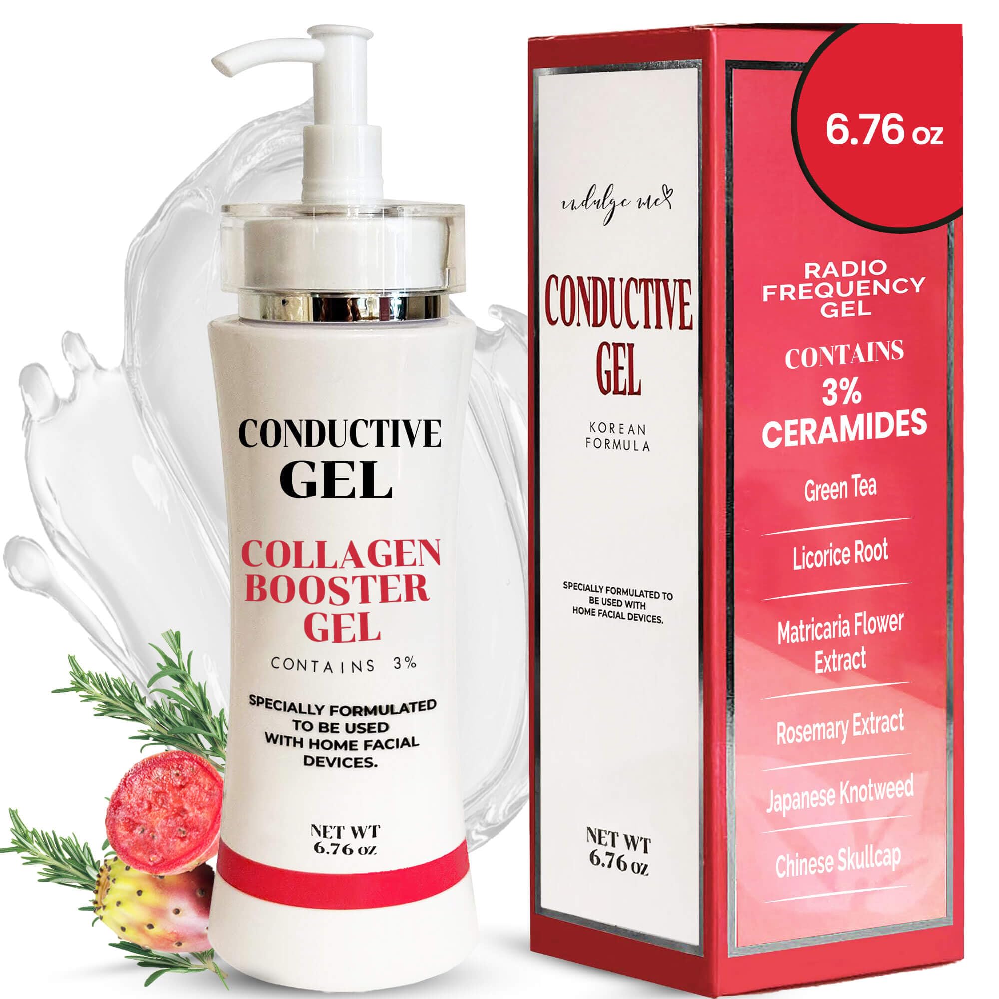 IndulgeMe Conductive Gel – Collagen, Ceramide & Hyaluronic Acid for Microcurrent Devices | Fragrance-Free Korean Formula