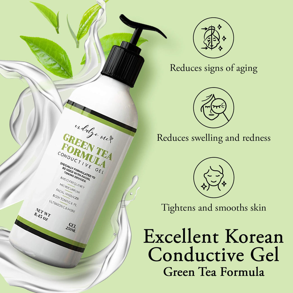 IndulgeMe Facial Conductive Gel for Microcurrent Devices – Korean Green Tea, Aloe & Hyaluronic Acid