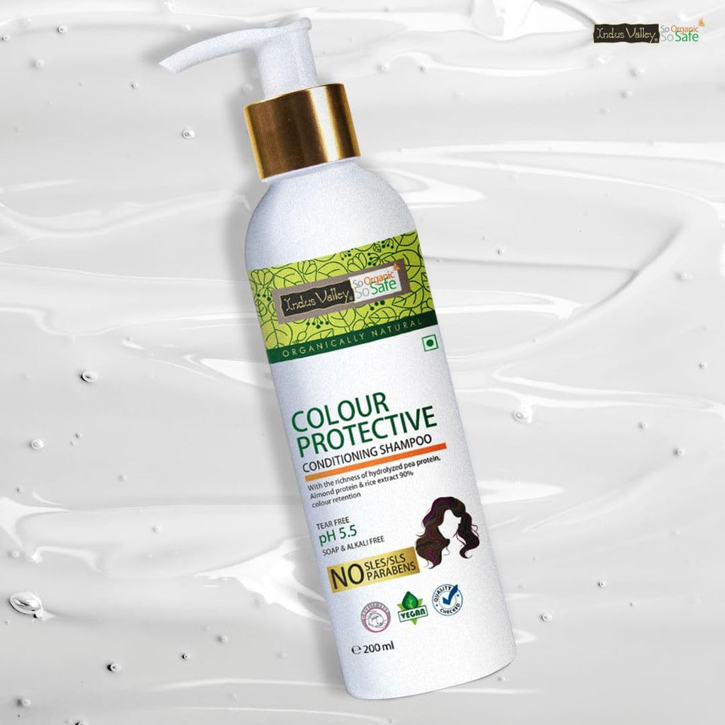 Indus Valley Colour Protective Shampoo with Conditioner – SLES Free, Paraben Free, pH 5.5, Soya Bean & Honey, 200ml