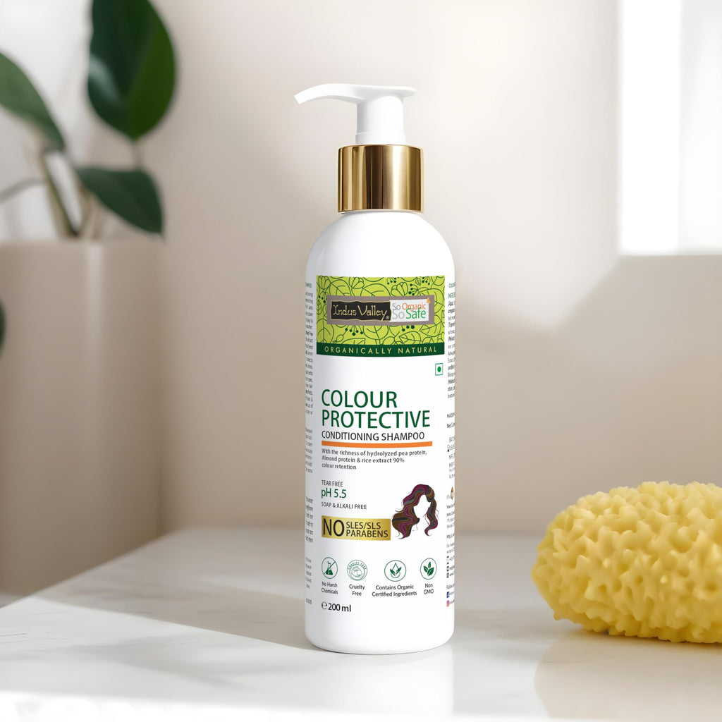 Indus Valley Colour Protective Shampoo with Conditioner – SLES Free, Paraben Free, pH 5.5, Soya Bean & Honey, 200ml