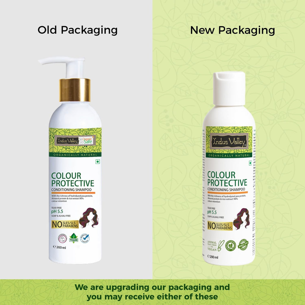 Indus Valley Colour Protective Shampoo with Conditioner – SLES Free, Paraben Free, pH 5.5, Soya Bean & Honey, 200ml