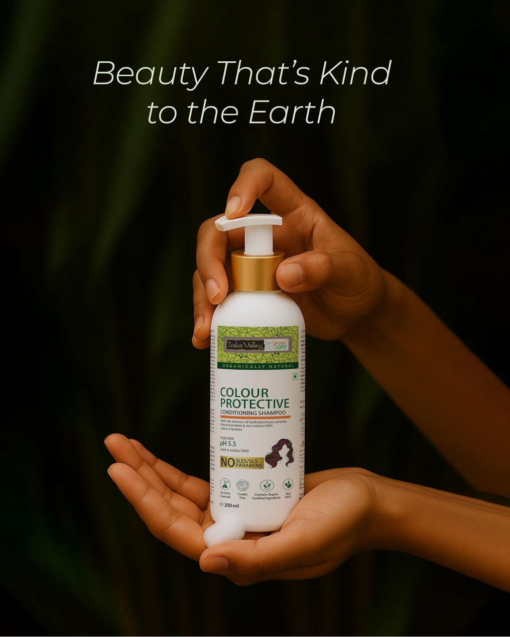 Indus Valley Colour Protective Shampoo with Conditioner – SLES Free, Paraben Free, pH 5.5, Soya Bean & Honey, 200ml