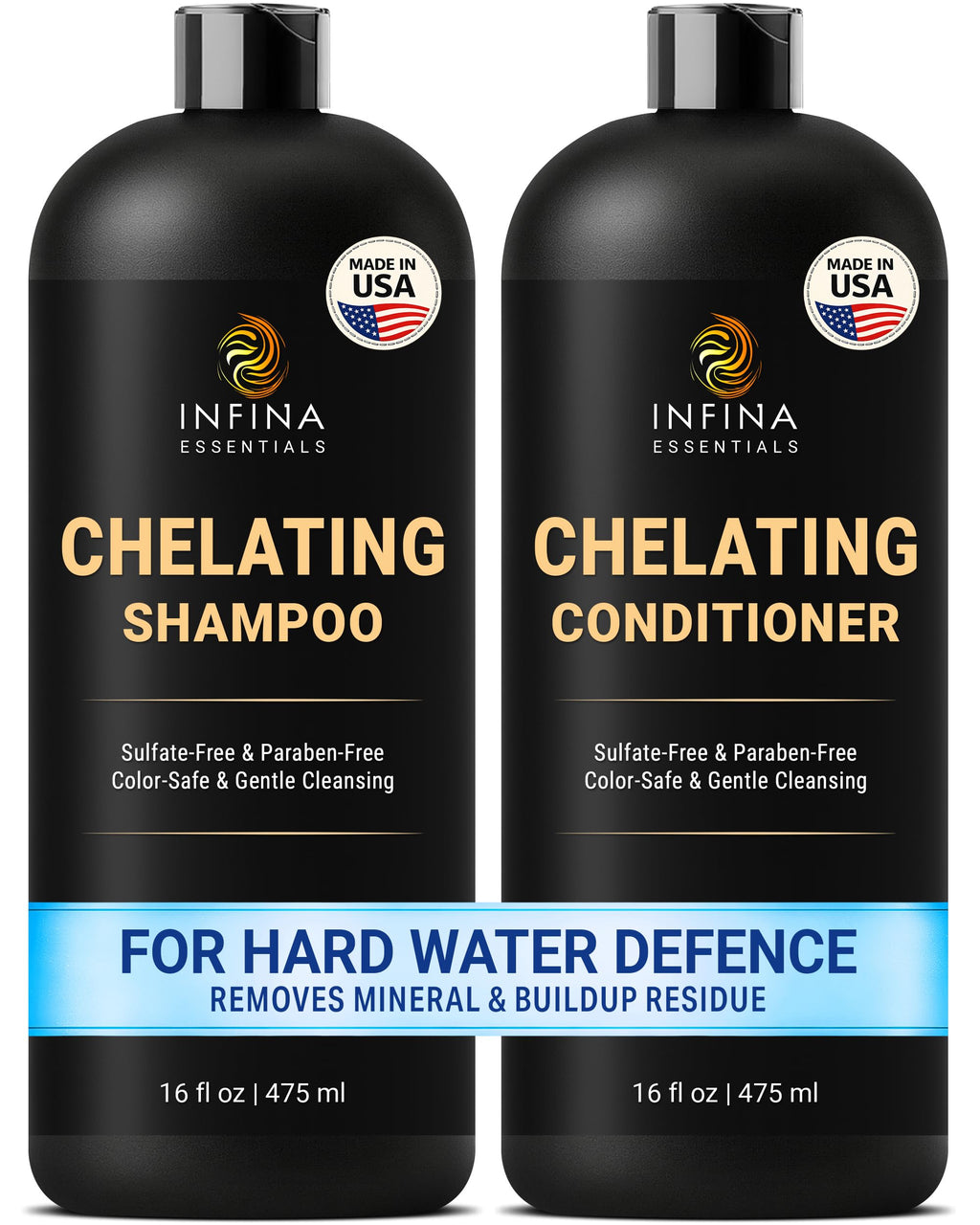 INFINA ESSENTIALS Chelating Hard Water Shampoo & Conditioner Set with Chelactik-3