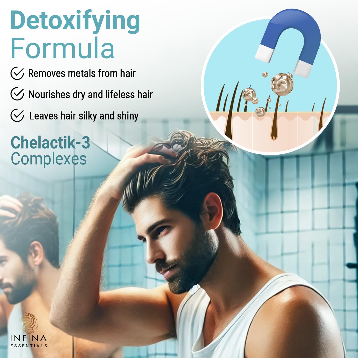 INFINA ESSENTIALS Chelating Hard Water Shampoo & Conditioner Set with Chelactik-3