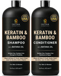 INFINA ESSENTIALS Keratin Shampoo & Conditioner Set – 16 fl oz Each | Batana Oil & Bamboo Extract