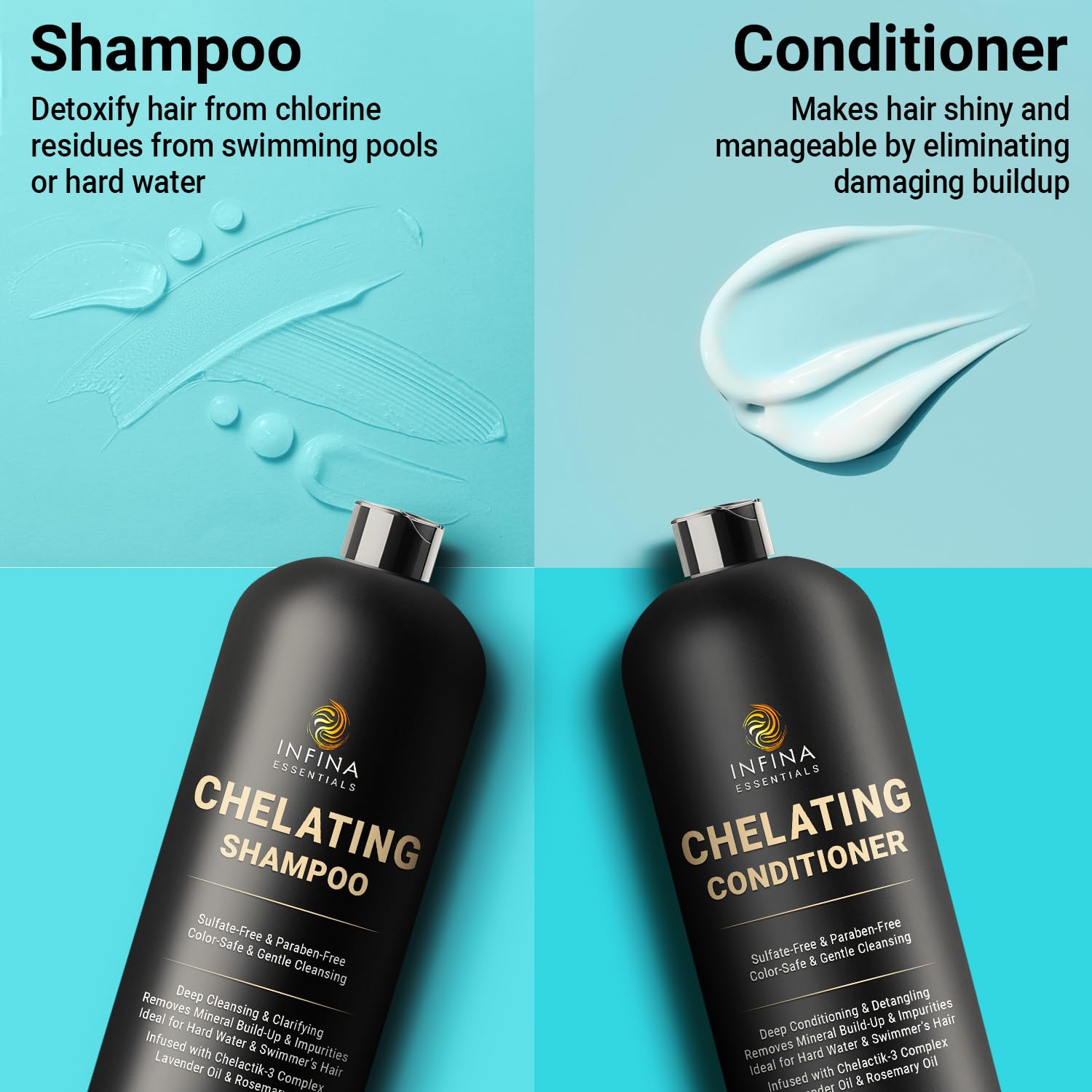 INFINA ESSENTIALS Chelating Hard Water Shampoo & Conditioner Set with Chelactik-3