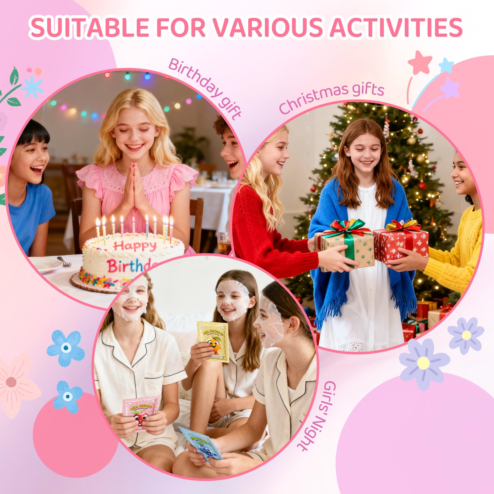 InfiniteRelax 108-Piece Spa Party Supplies for Sleepovers | Face Masks, Hand Cream, Lip Balm & More