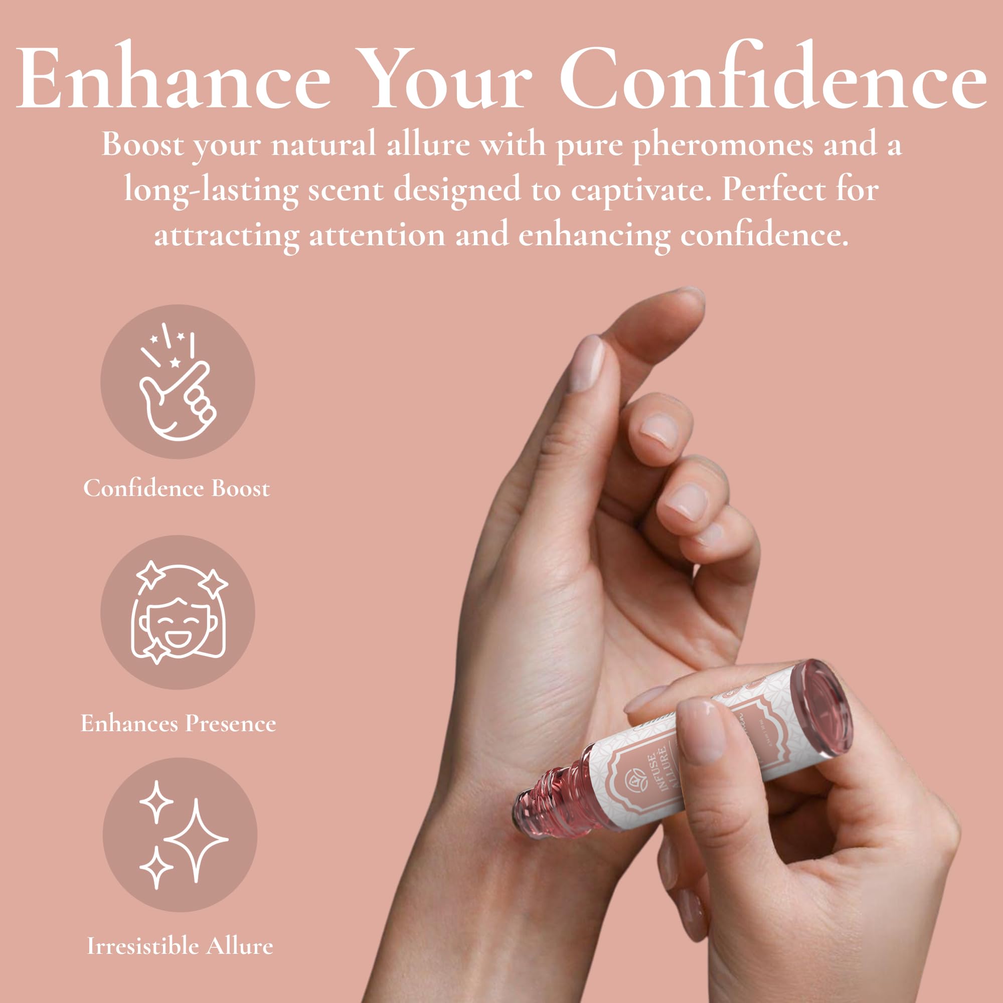 Infuse Allurè Premium Pheromones Perfume for Women – Alluring French Fragrance Roll-On, 10ml
