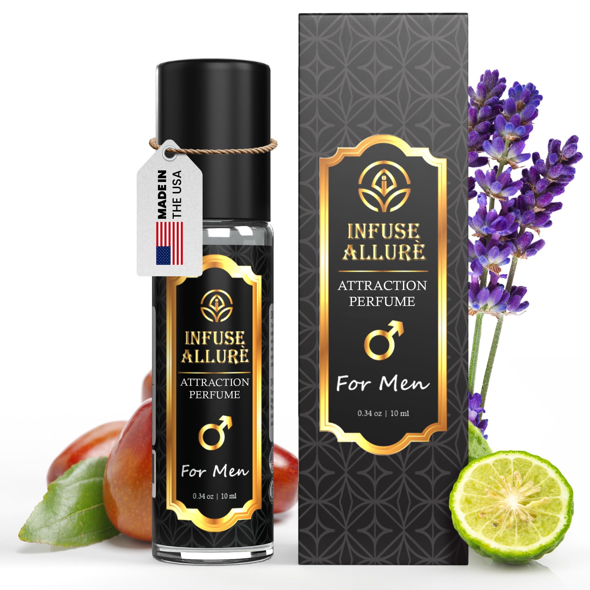 Infuse Allurè Premium Pheromones Perfume Oil for Men – Bold, Extra Strength Formula, Long-Lasting Scent 10ml