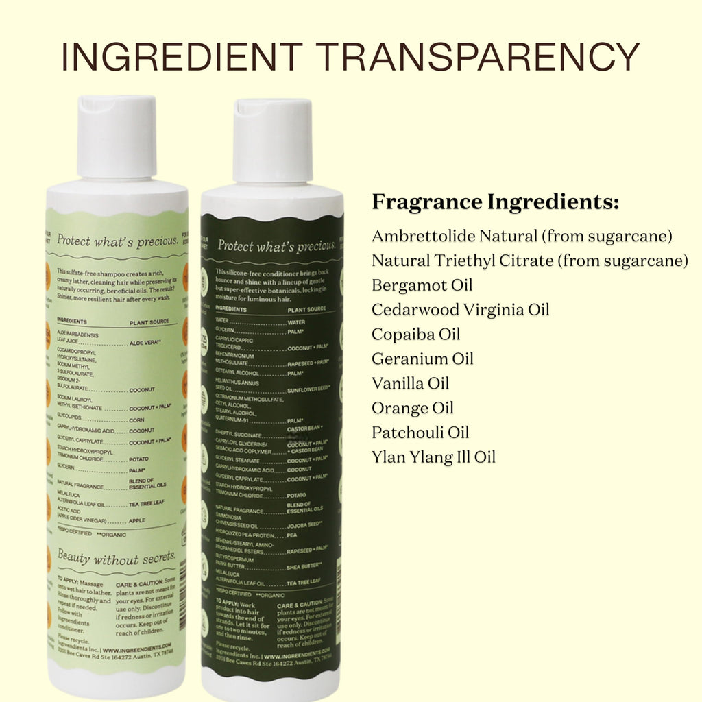 Ingreendients Vegan Shampoo & Conditioner – Non-Toxic, Color Safe, pH Balanced
