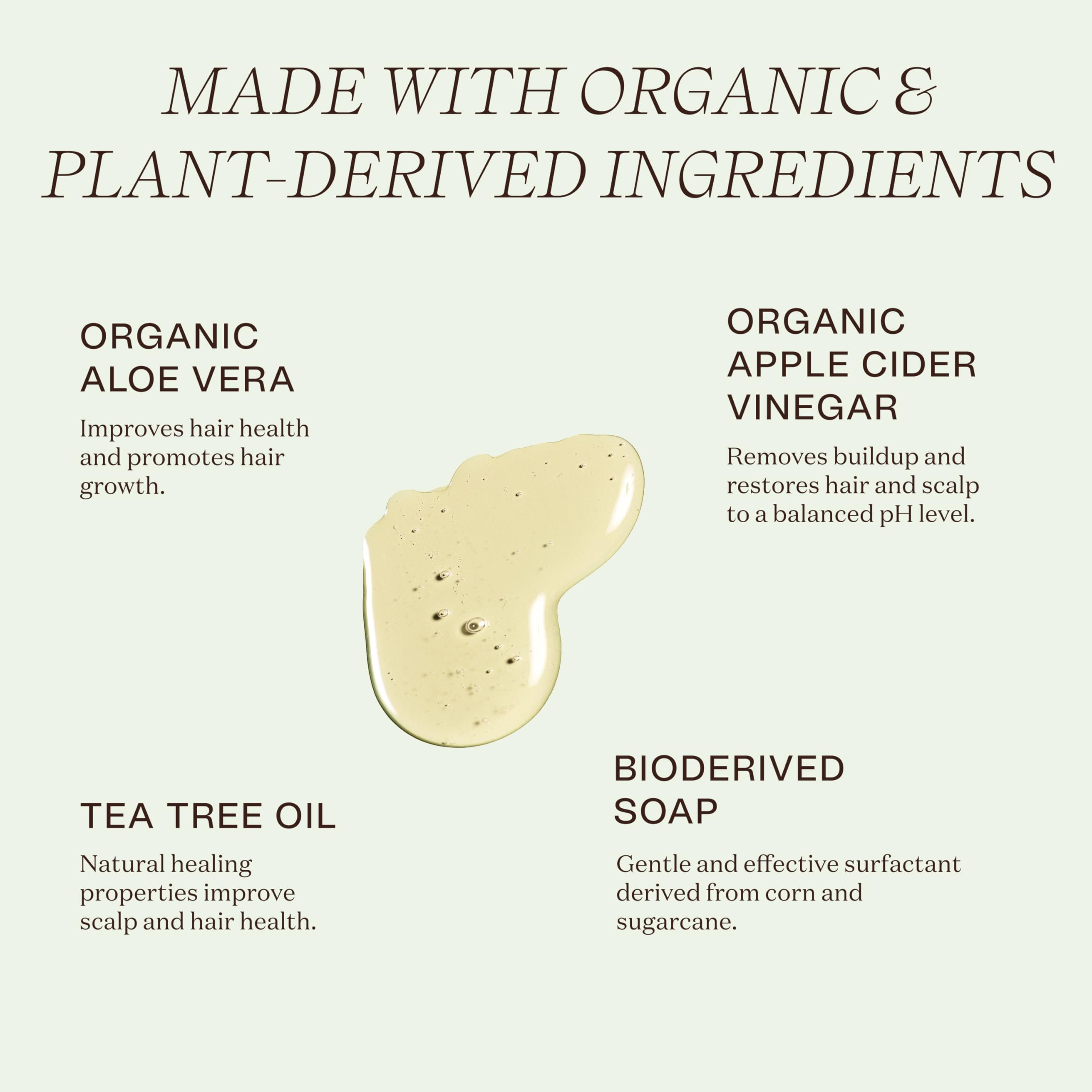 Ingreendients Natural Shampoo — Sulfate Free, Color Safe, Organic Plant-Derived Formula
