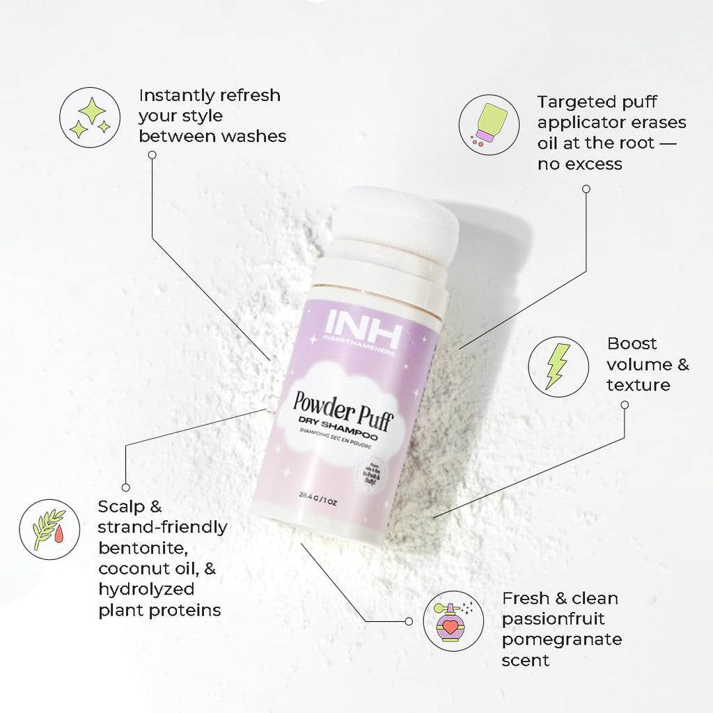 INH Hair Non Aerosol Dry Shampoo | Volumizing Texture Powder for Oily Hair | Vegan & Color Safe 28g/1oz