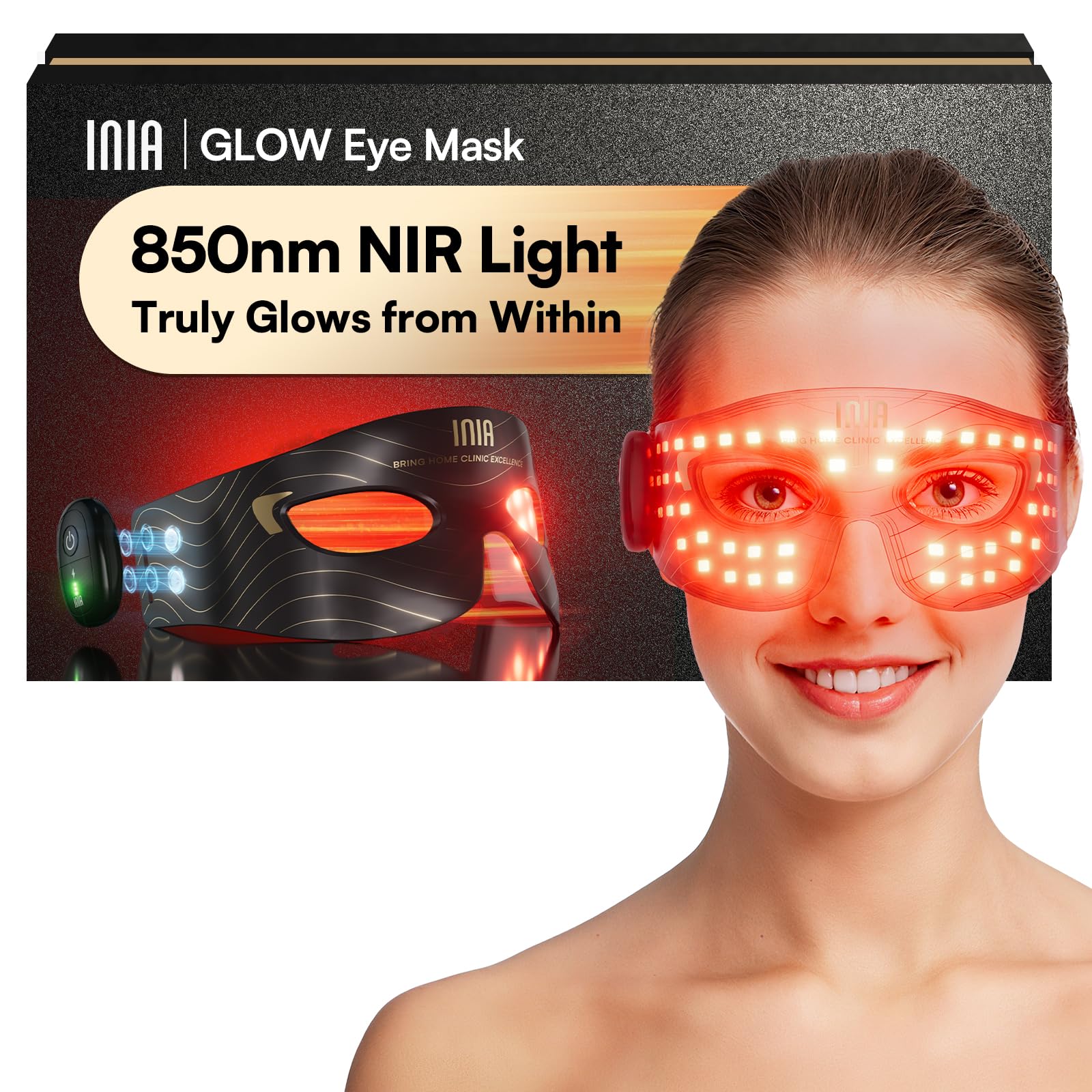 INIA Red Light Therapy Eye Mask – Targeted Under-Eye Rejuvenation