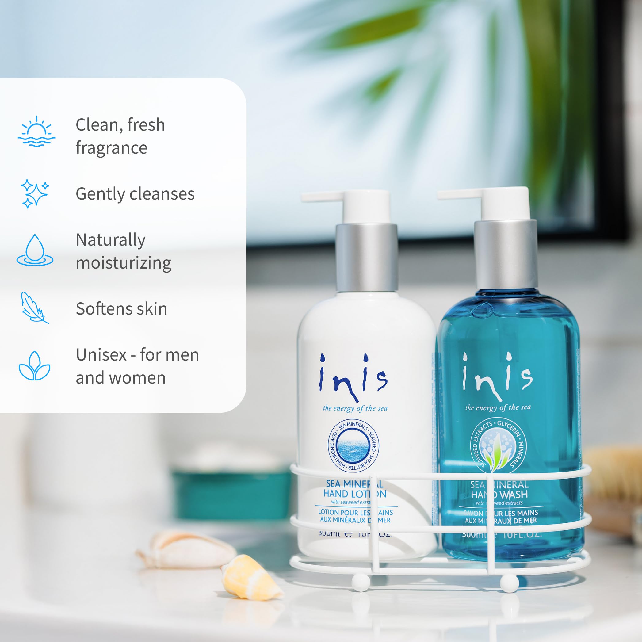 Inis Energy of the Sea Hand Wash & Hand Lotion Caddy – Ocean Fresh Set