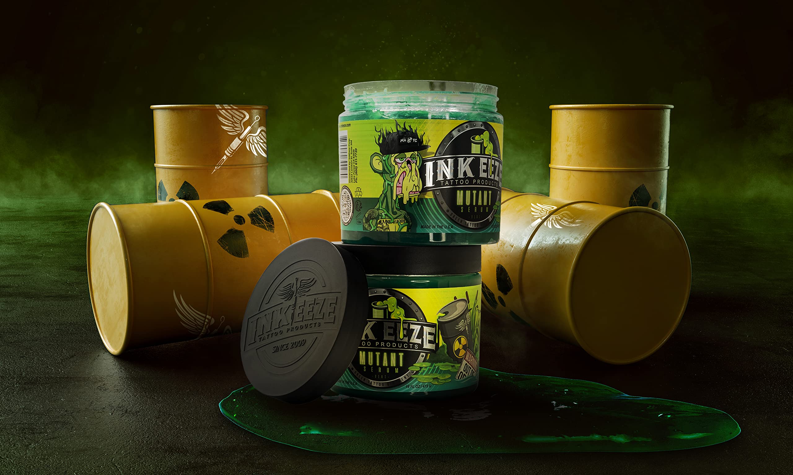 INK-EEZE Mutant Serum Green Tattoo Ointment – Limited Edition NFT, 16oz