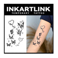 INKARTLINK 2 Sheets Extra Large Semi-Permanent Tattoos Butterfly Dreams