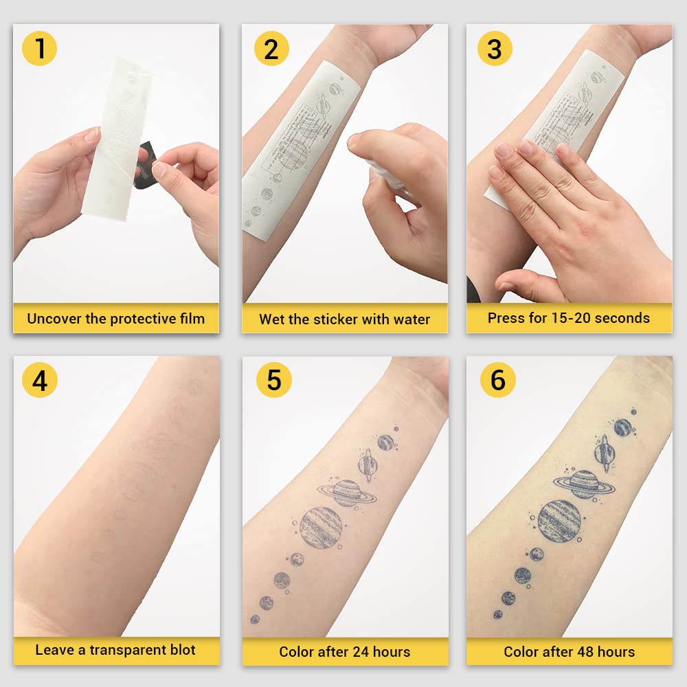INKARTLINK Tattoo Tech – 2 Sheets Extra-Large Semi-Permanent Tattoos (No Adhesive, Waterproof, Realistic Look)