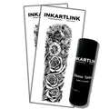 INKARTLINK Semi Permanent Tattoo – 2-Piece Full Arm Set with Anti-Transfer Sleeves | Waterproof, Lasts 7–15 Days (Rose, Dove of Peace, Clock)