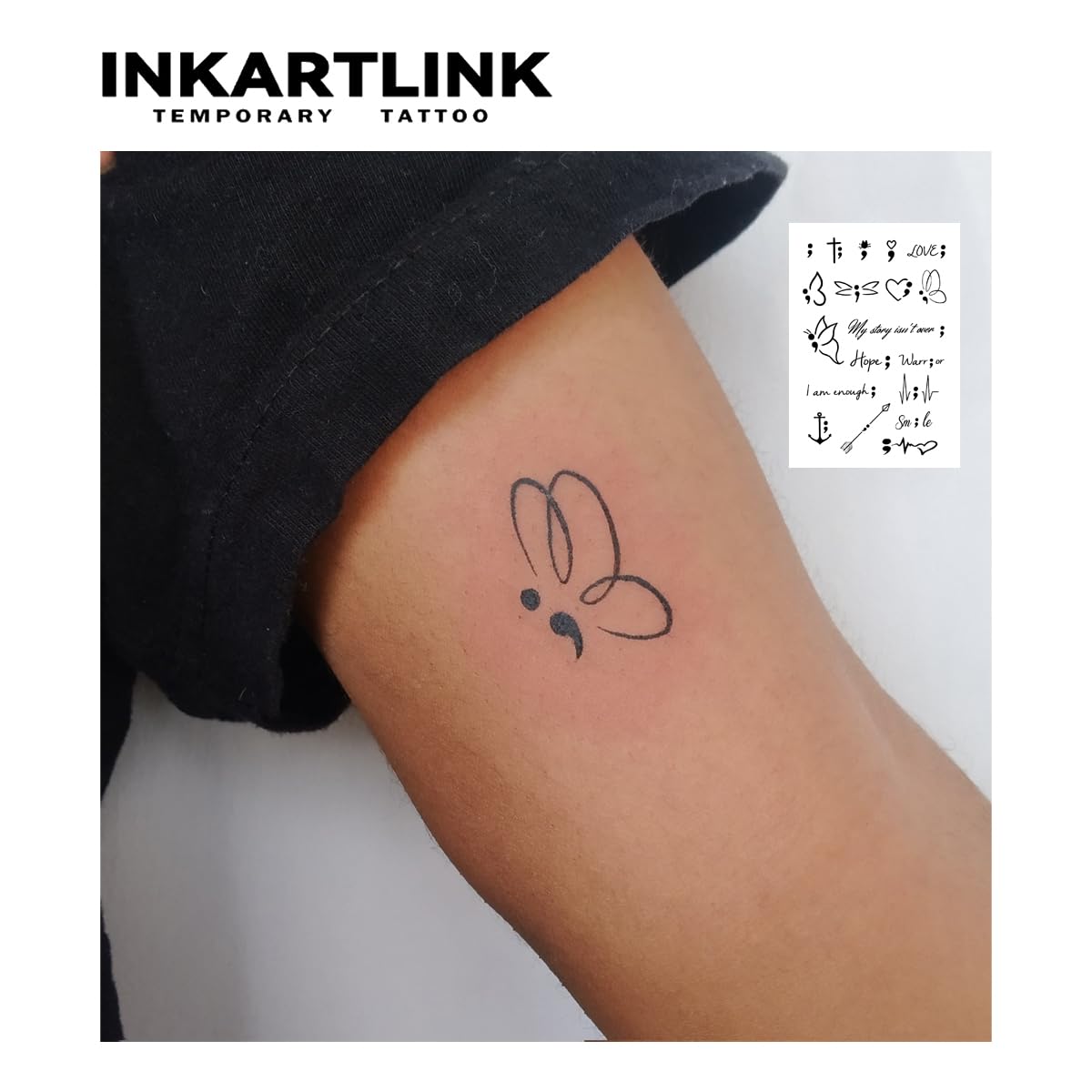 INKARTLINK Tattoo Tech – Realistic Semi-Permanent Tattoos (2 Sheets) – 1-2 Weeks, Waterproof