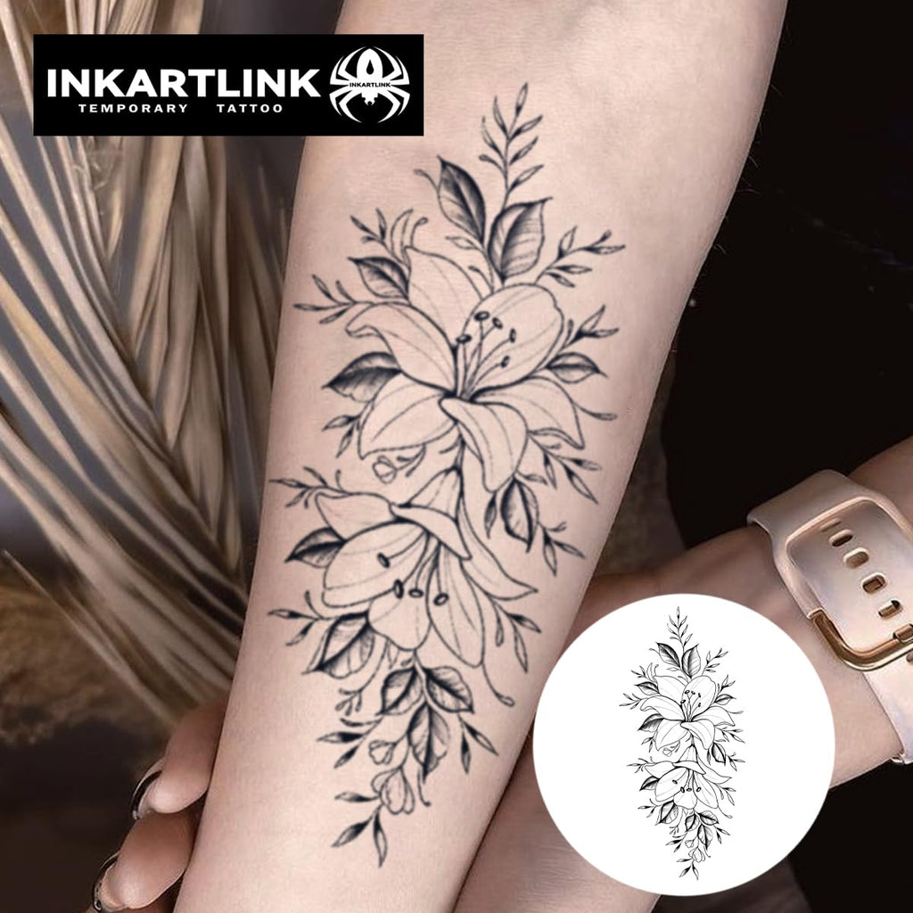 INKARTLINK Tattoo Tech - Large 2 Sheets Semi-Permanent Tattoos, Realistic, Waterproof, No Adhesive