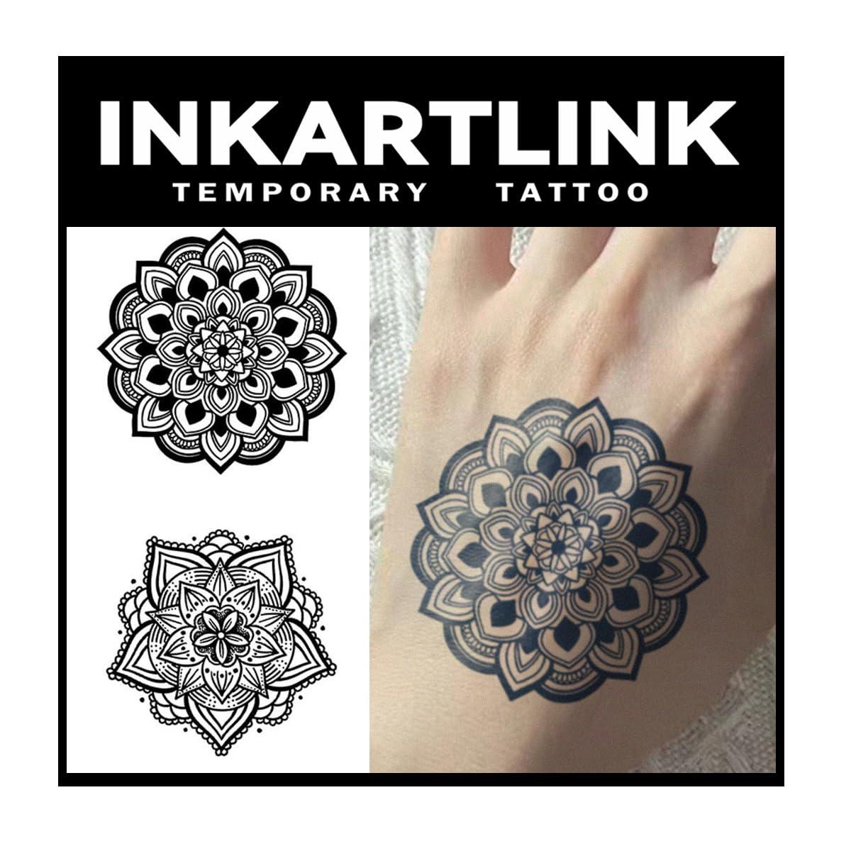 INKARTLINK Tattoo Tech – 2 Sheets Extra-Large Semi-Permanent Tattoos (No Adhesive, Waterproof, Realistic Look)