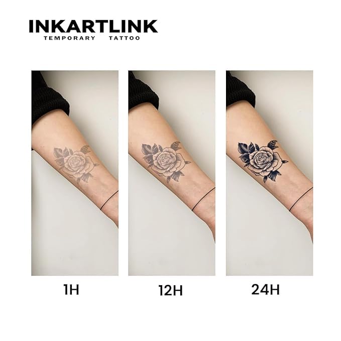 INKARTLINK Tattoo Tech Lily Bellflower – 2 Sheets Semi-Permanent Tattoo Lasts 1-2 Weeks