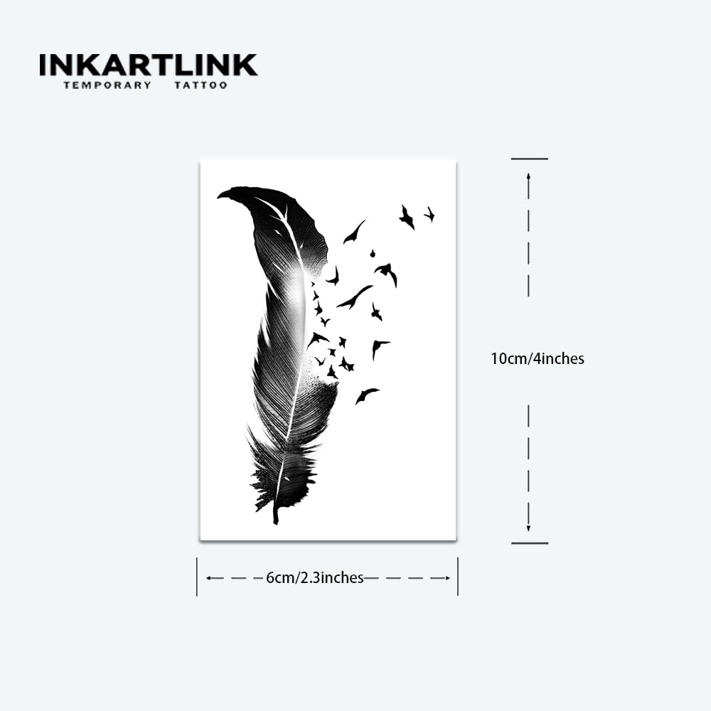 INKARTLINK Tattoo Tech: 3 Sheets Small Semi-Permanent Tattoos | Realistic, Waterproof, No Adhesive