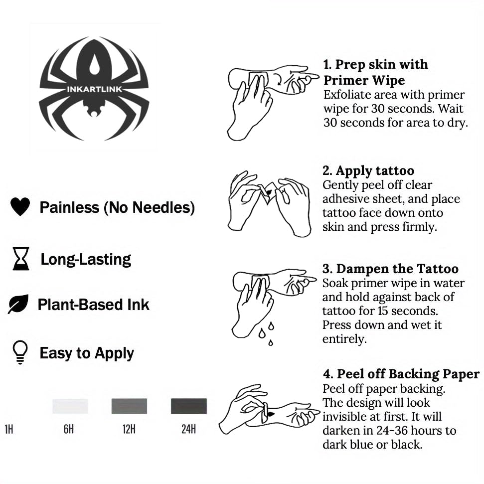 INKARTLINK Semi-Permanent Tattoos — Personalized Gothic Letter Tattoos for Custom Names, Waterproof & Cruelty-Free