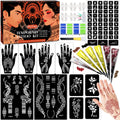 InkForge Temporary Stencil Tattoos Kit – 6 Cones, 4 Colors, Gloves & Brush