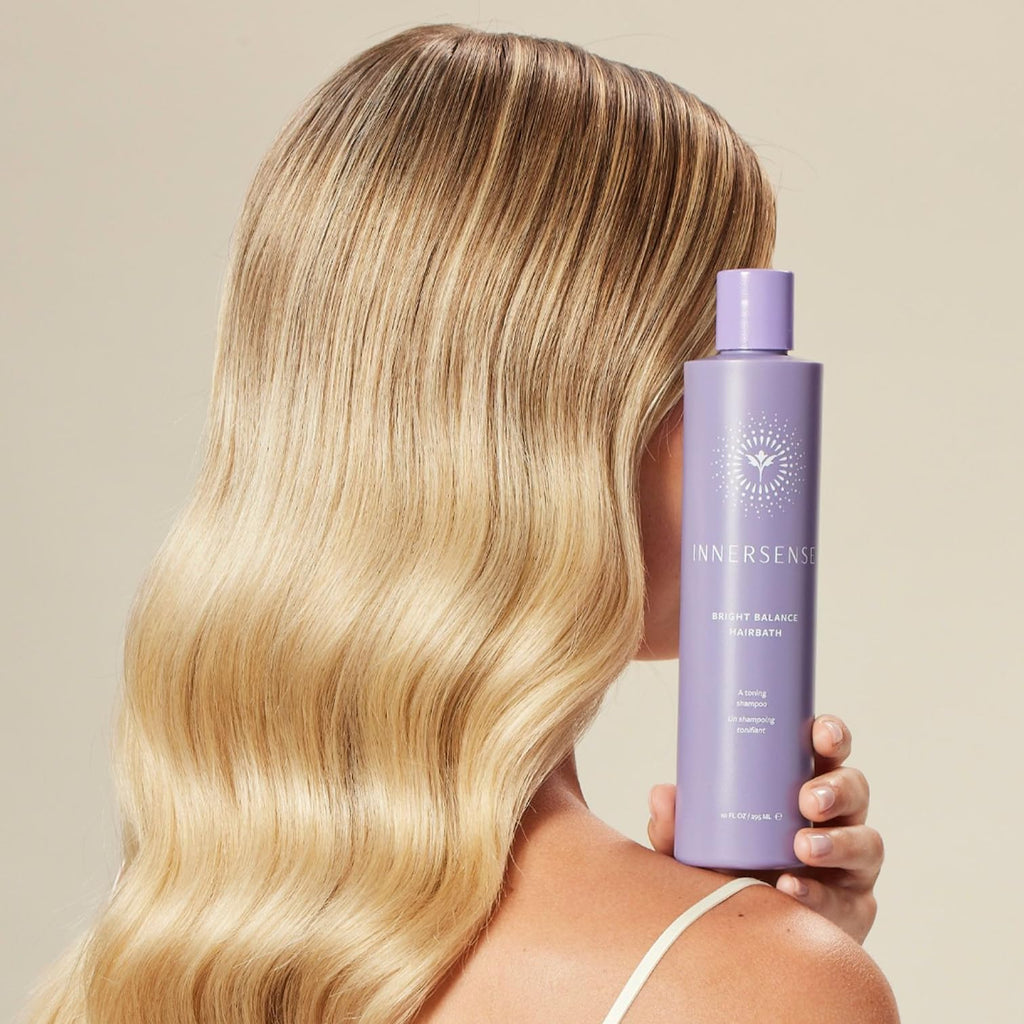 INNERSENSE Bright Balance Purple Hairbath – Violet Toning Shampoo for Blonde & Gray Hair (2x2oz)