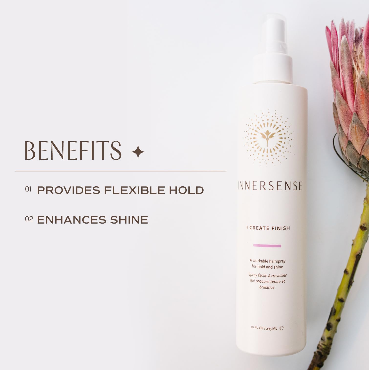 INNERSENSE I Create Finish Finishing Spray – Medium Hold, Shine, Clean Haircare (2x2 fl oz)