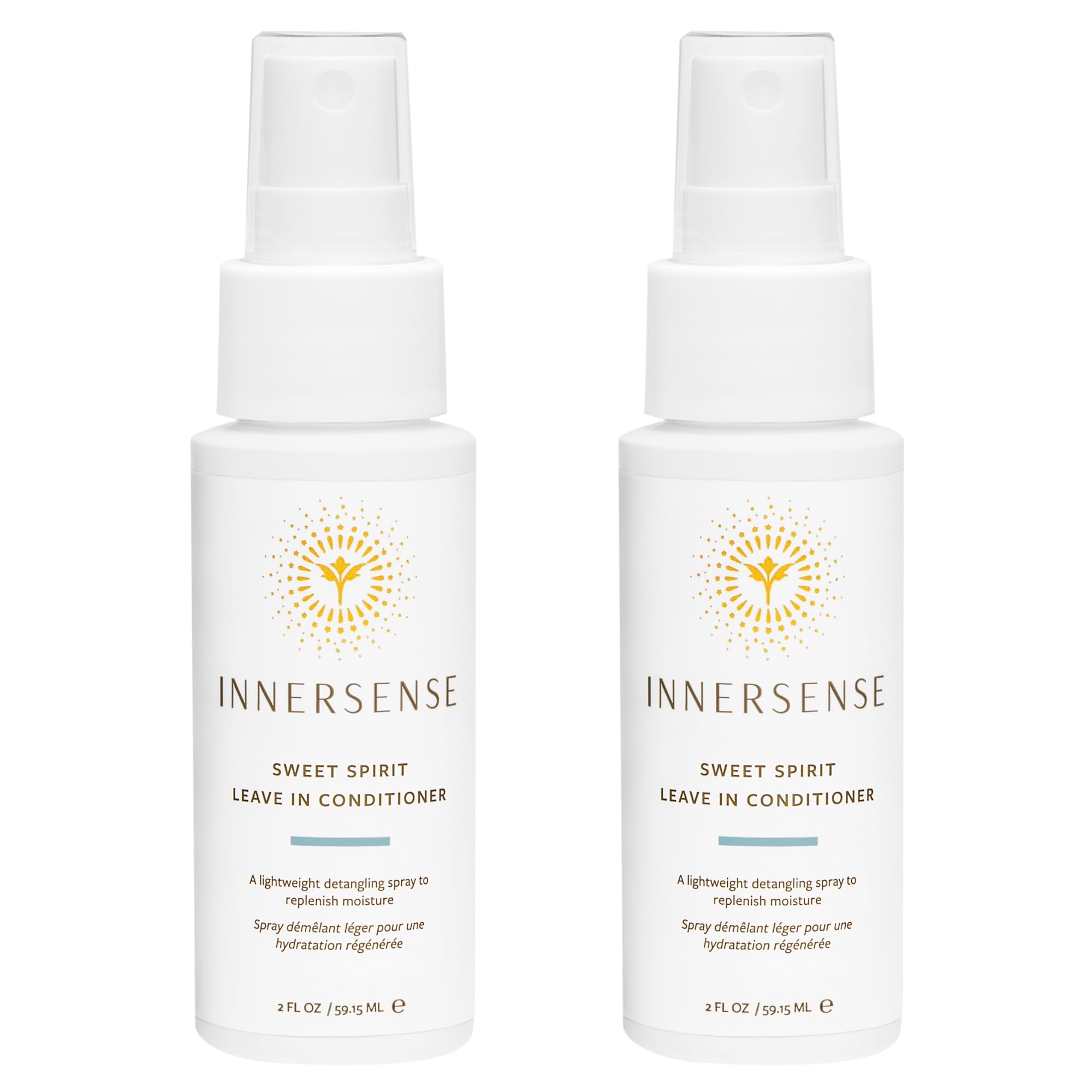 INNERSENSE Sweet Spirit Leave-In Conditioner | Lightweight Detangler & Hydration (2 Pack, 2 fl oz each)