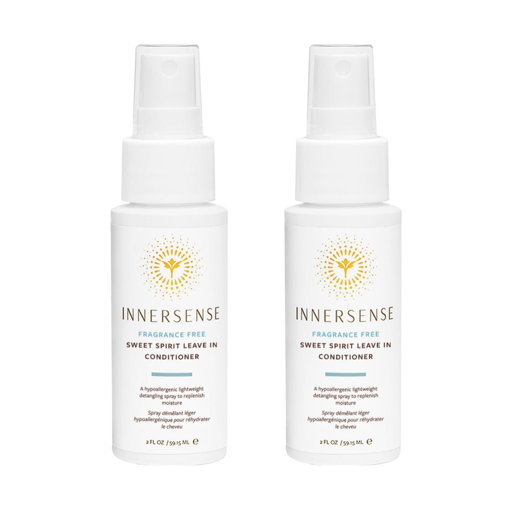 INNERSENSE Organic Beauty – Fragrance-Free Sweet Spirit Leave-In Conditioner | Detangling, Hydration, Smoothing | Non-Toxic, Cruelty-Free Haircare (2×2 oz)