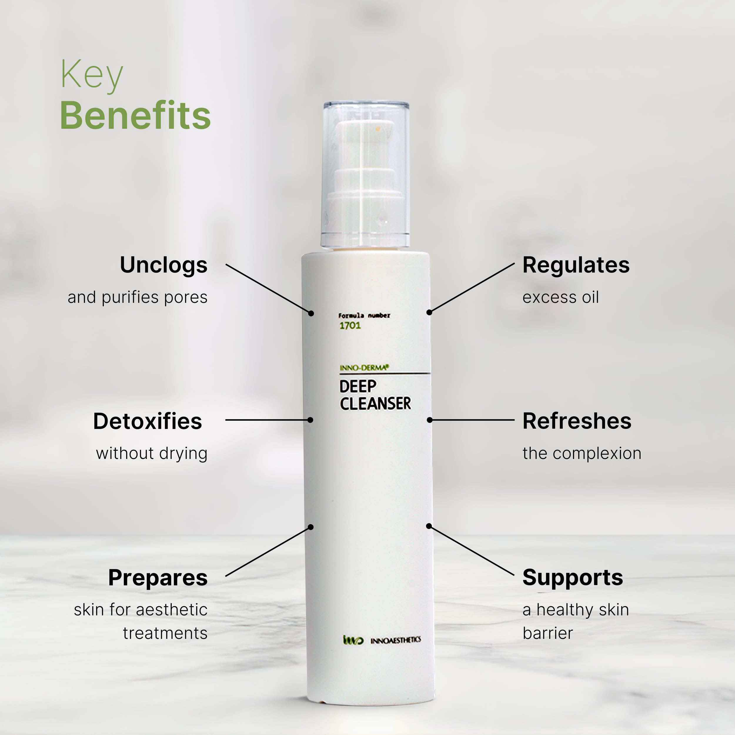 INNOAESTHETICS Deep Cleanser Formula 1701 – Purifying Gel for Pore Care & Gentle Exfoliation