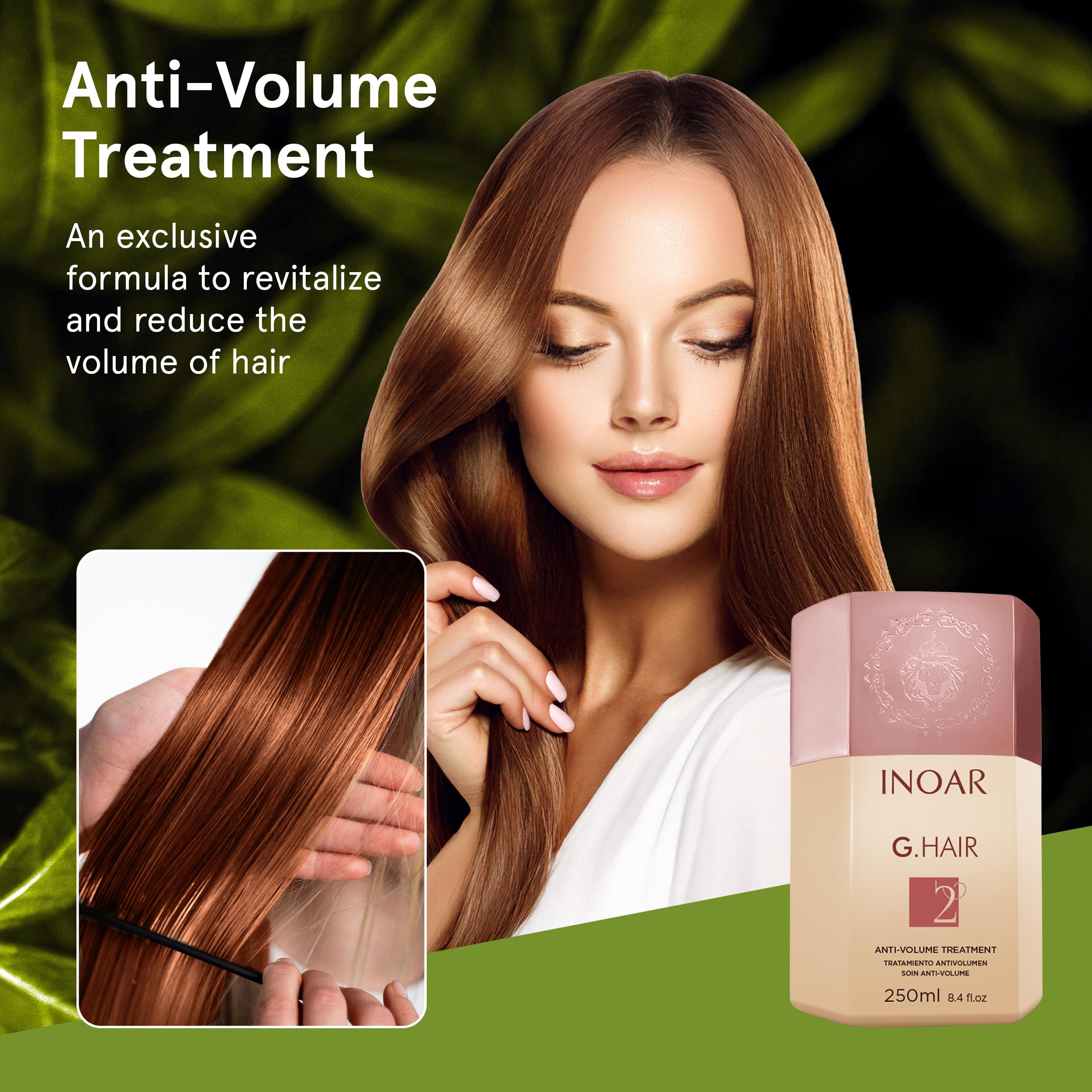 INOAR GHair Premium Keratin Step 2 — Intense Frizz Reduction & Hair Smoothing, 6.7 Fl Oz