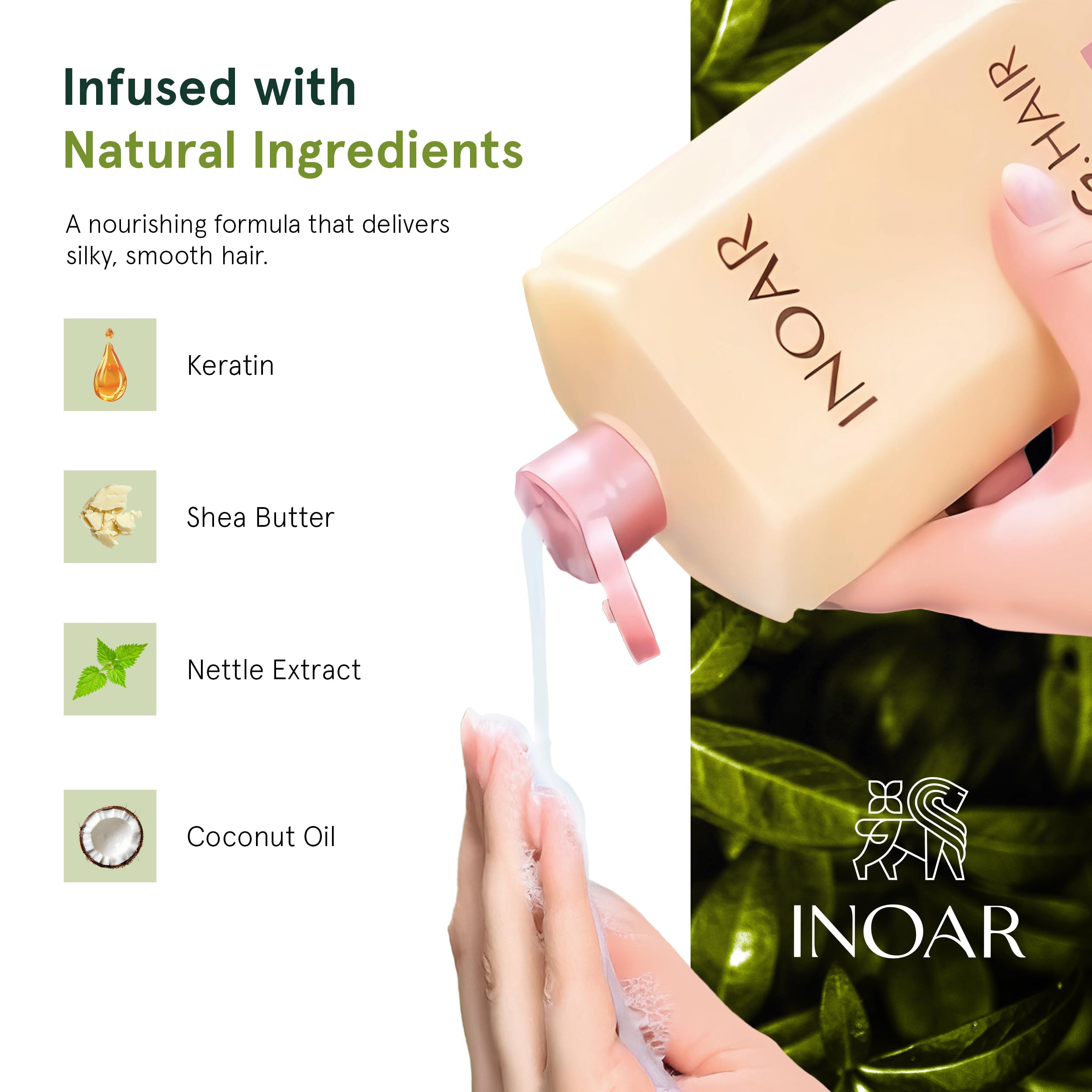 INOAR GHair Premium Keratin Step 2 — Intense Frizz Reduction & Hair Smoothing, 6.7 Fl Oz