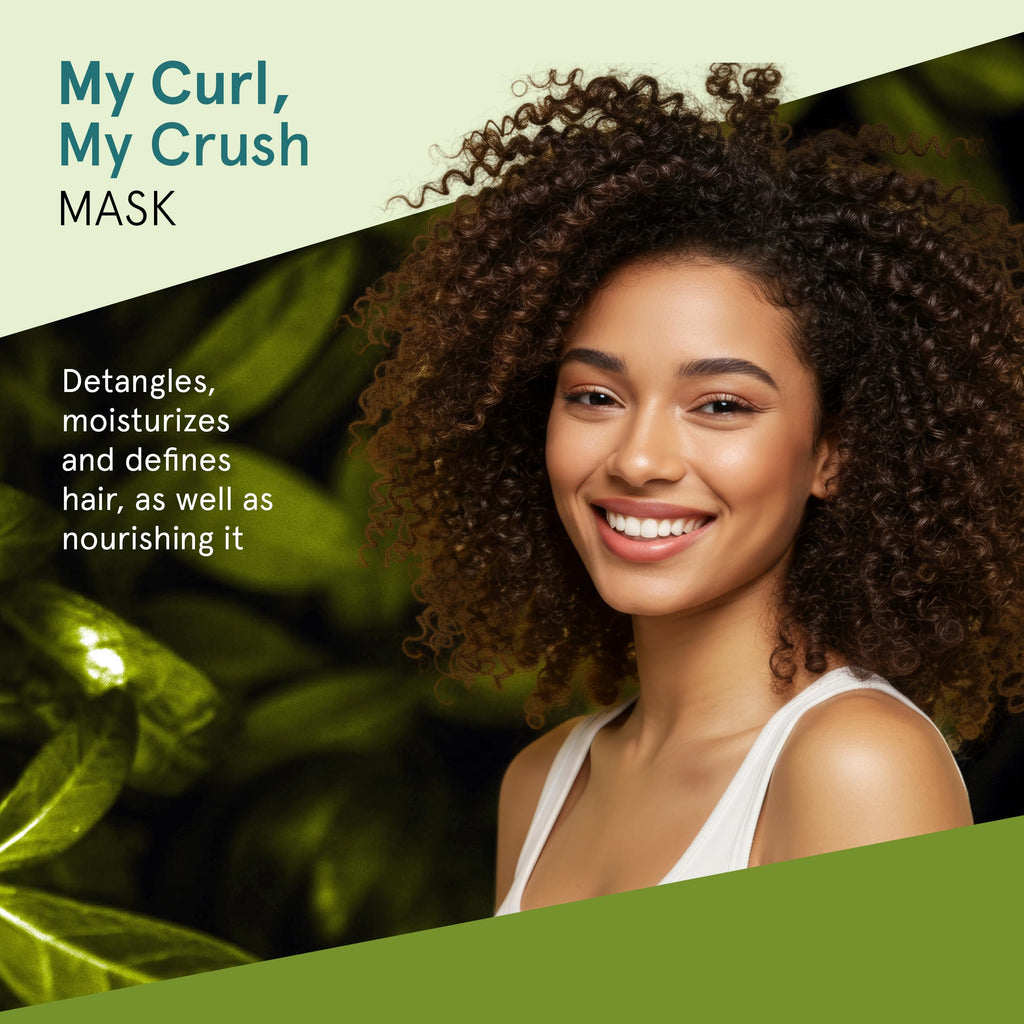 INOAR Meu Cacho Meu Crush Hair Mask — Plant-Based Collagen & Vitamin E for Deep Hydration & Curl Definition (17.6 oz)