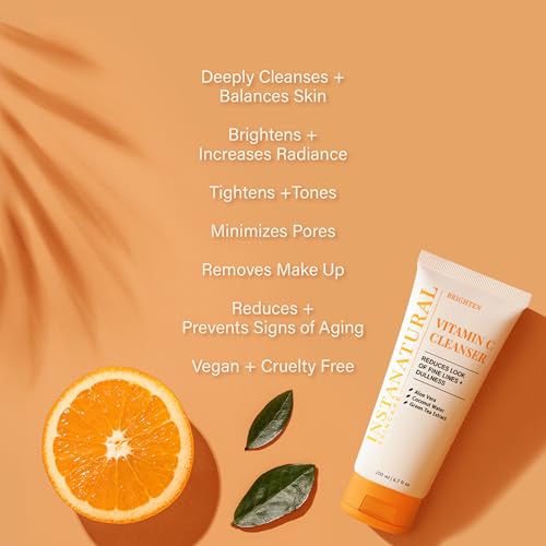 InstaNatural Vitamin C Cleanser & Moisturizer Kit — Brightens, Smooths Texture, Reduces Fine Lines