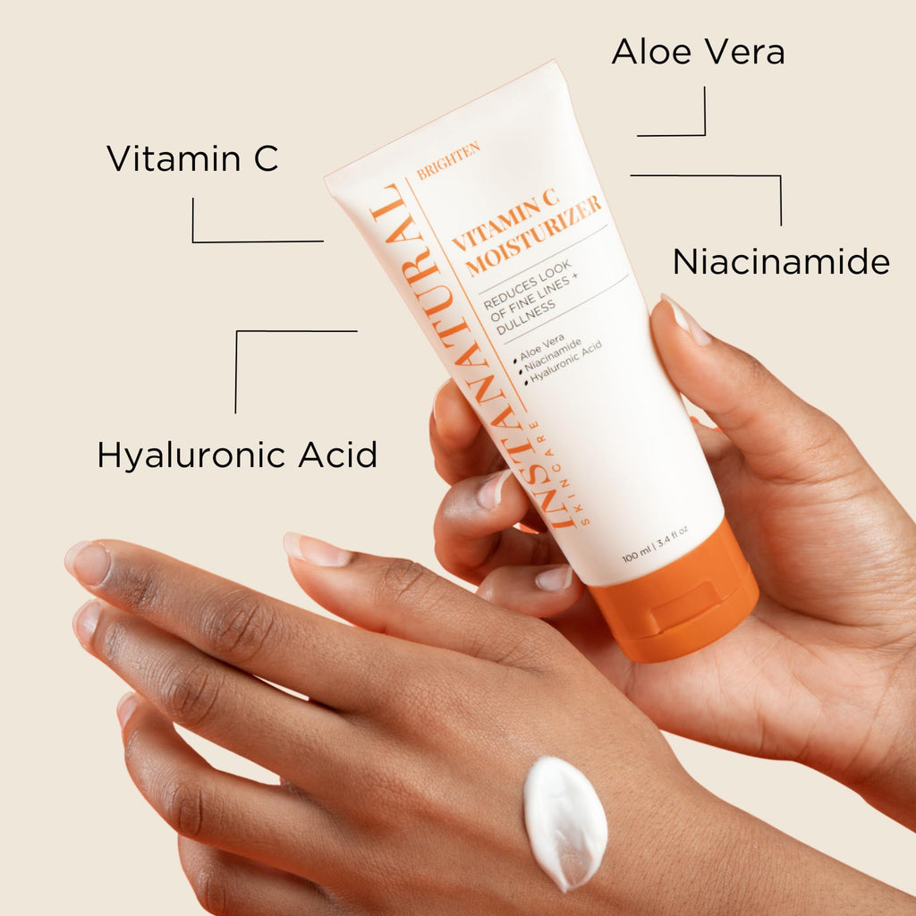 InstaNatural Vitamin C Moisturizer & Serum Kit — Brightening Hydration with Hyaluronic Acid & Botanical Extracts