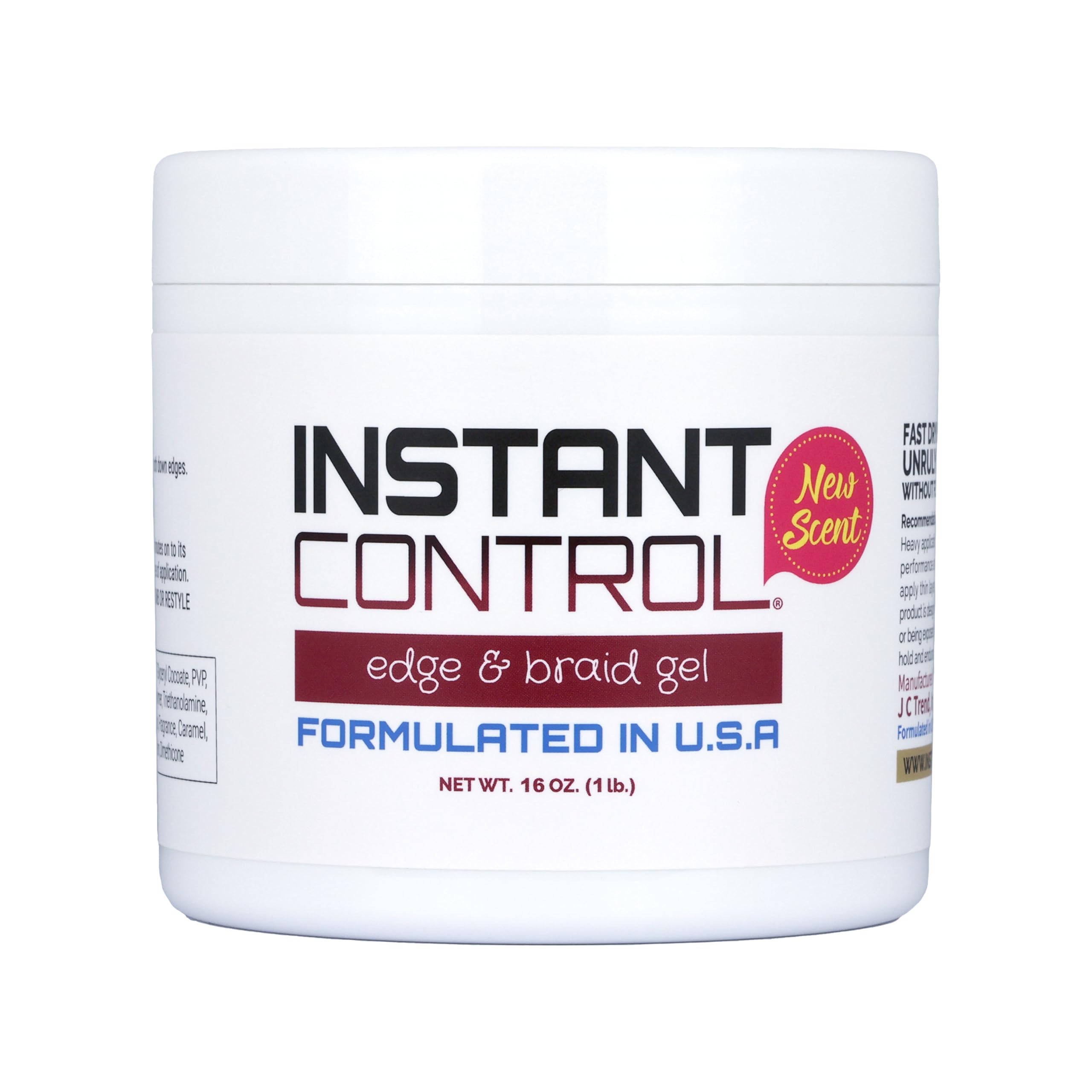 Instant Control Edge & Braid Gel – 16oz Water-Soluble Edge Pomade