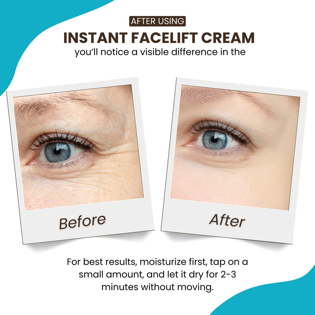 Instantly Ageless Instant Face Lift Cream – Eye & Face Anti-Aging Cream with Vitamin C | 10 Vials