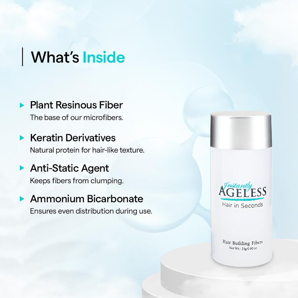 Instantly Ageless Hair in Seconds Hair Building Fibers – Fuller Look for Thinning Hair & Gray Coverage – 0.83 oz (23 g) – Grey